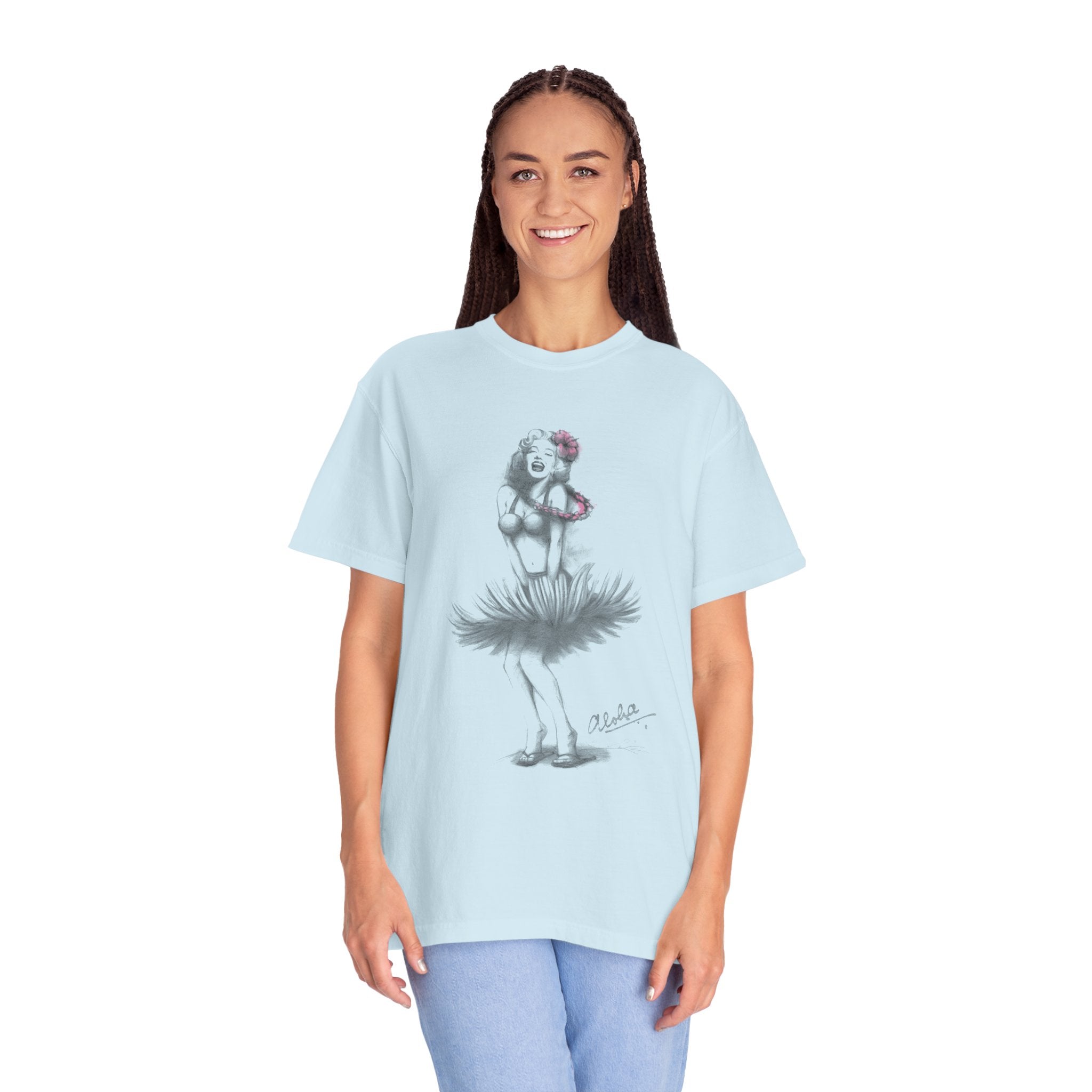 HULA SKIRT Custom Garment Dyed Cotton Tee