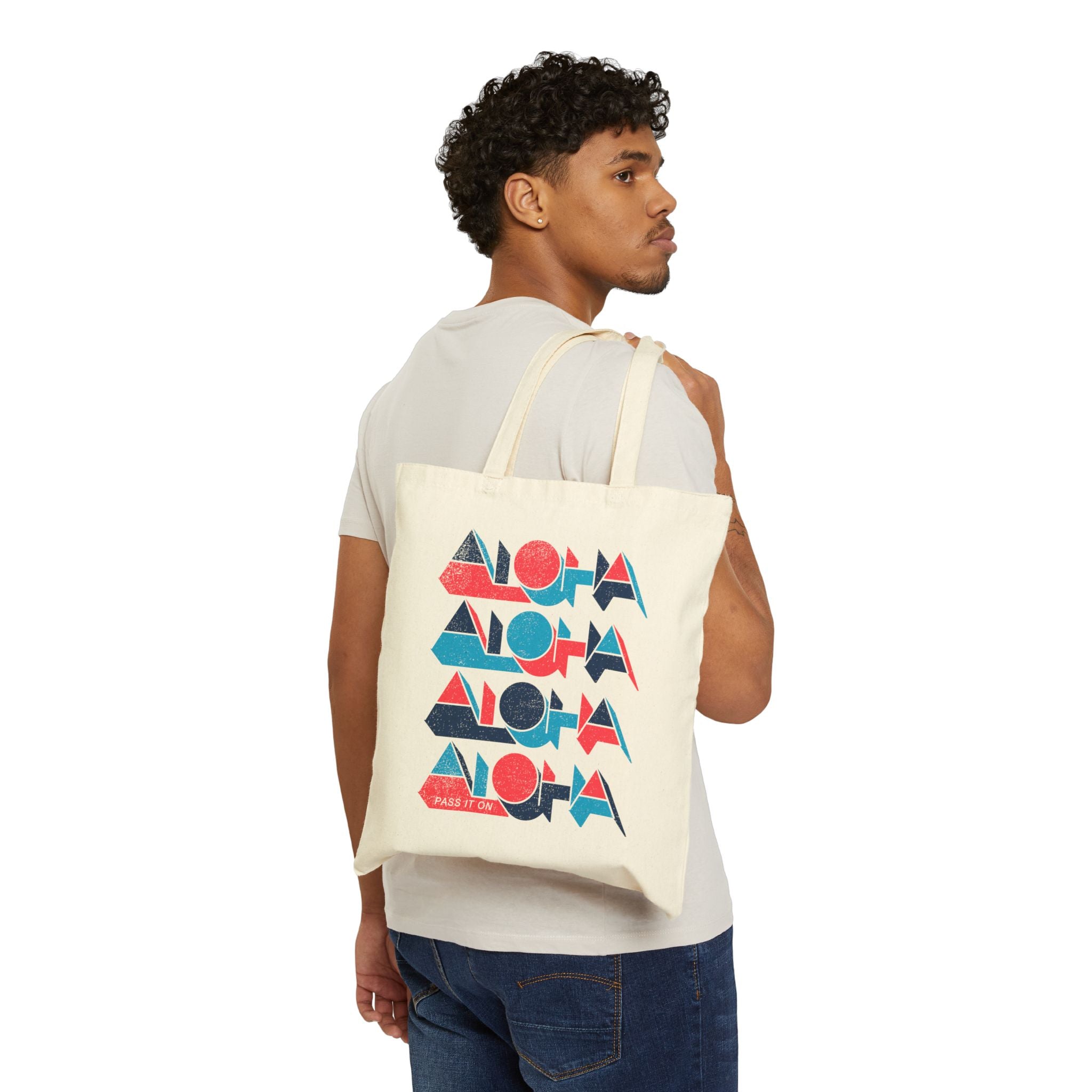 3D STACK Cotton Canvas Tote Bag