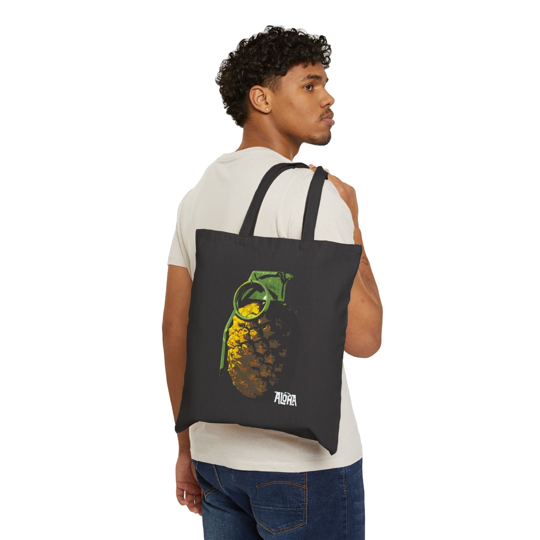 PIN APPLE Cotton Canvas Tote Bag