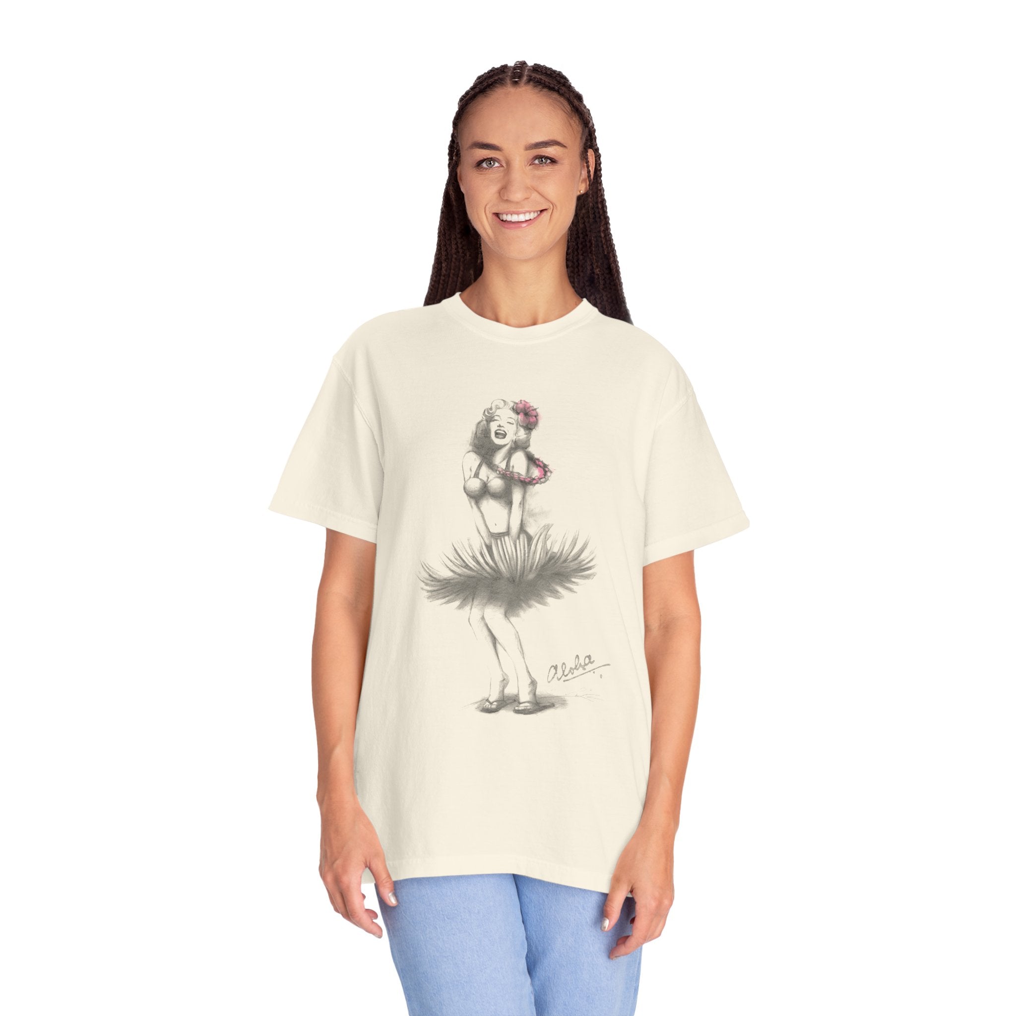 HULA SKIRT Custom Garment Dyed Cotton Tee