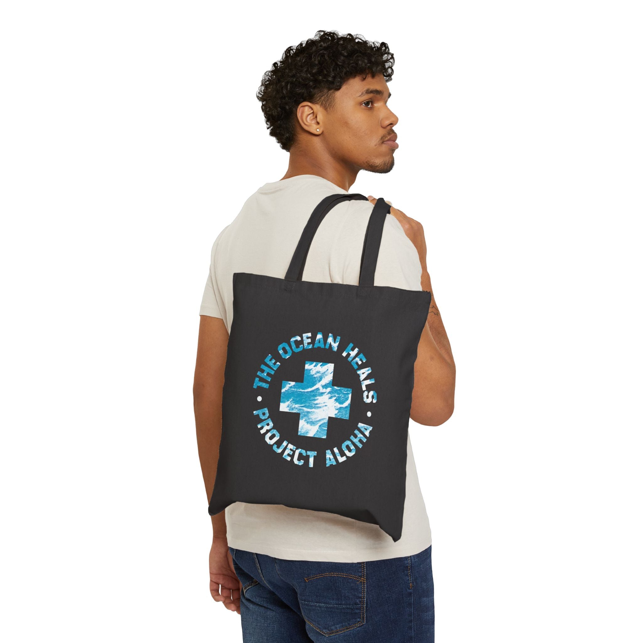 OCEAN HEALS Cotton Canvas Tote Bag