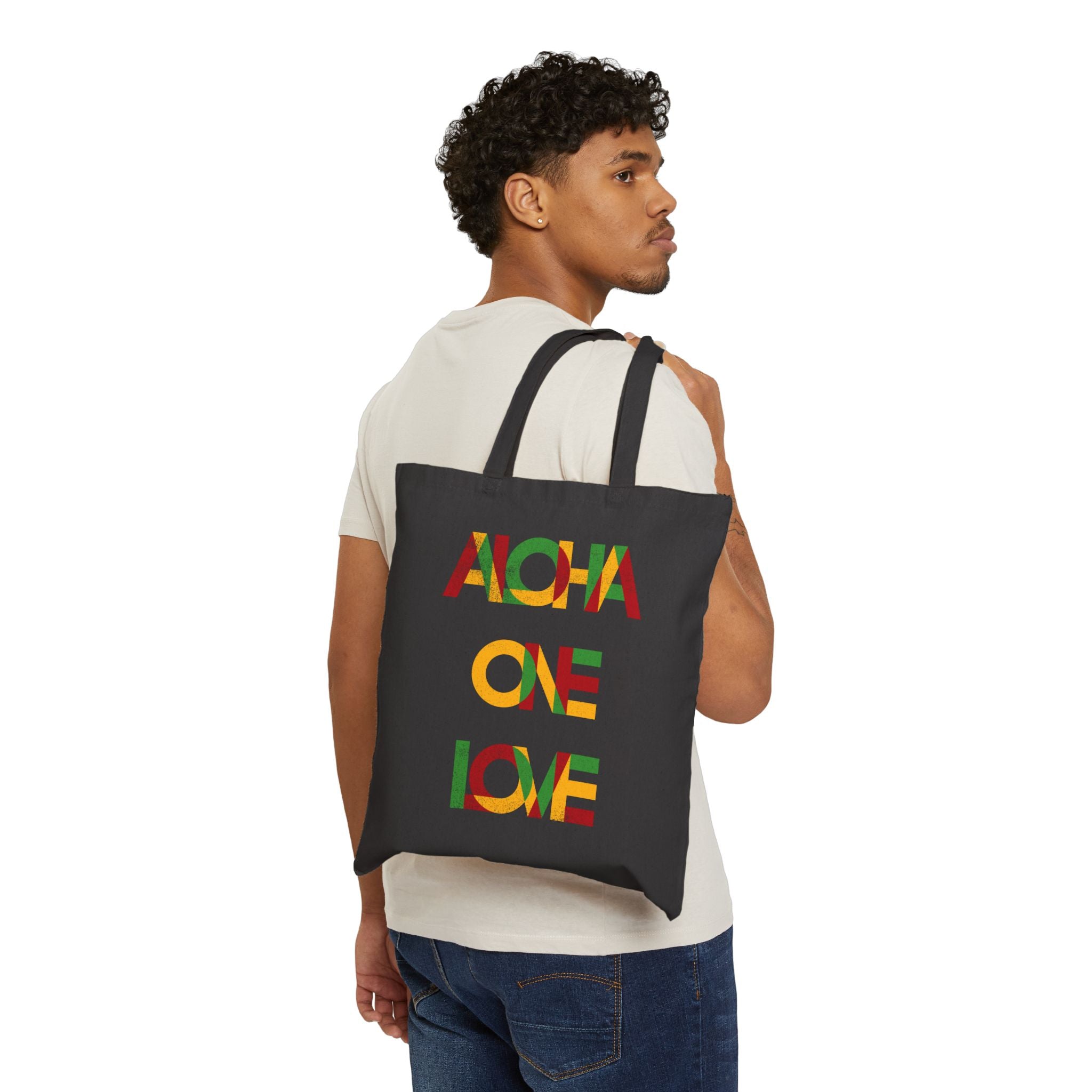 ONE LOVE Cotton Canvas Tote Bag