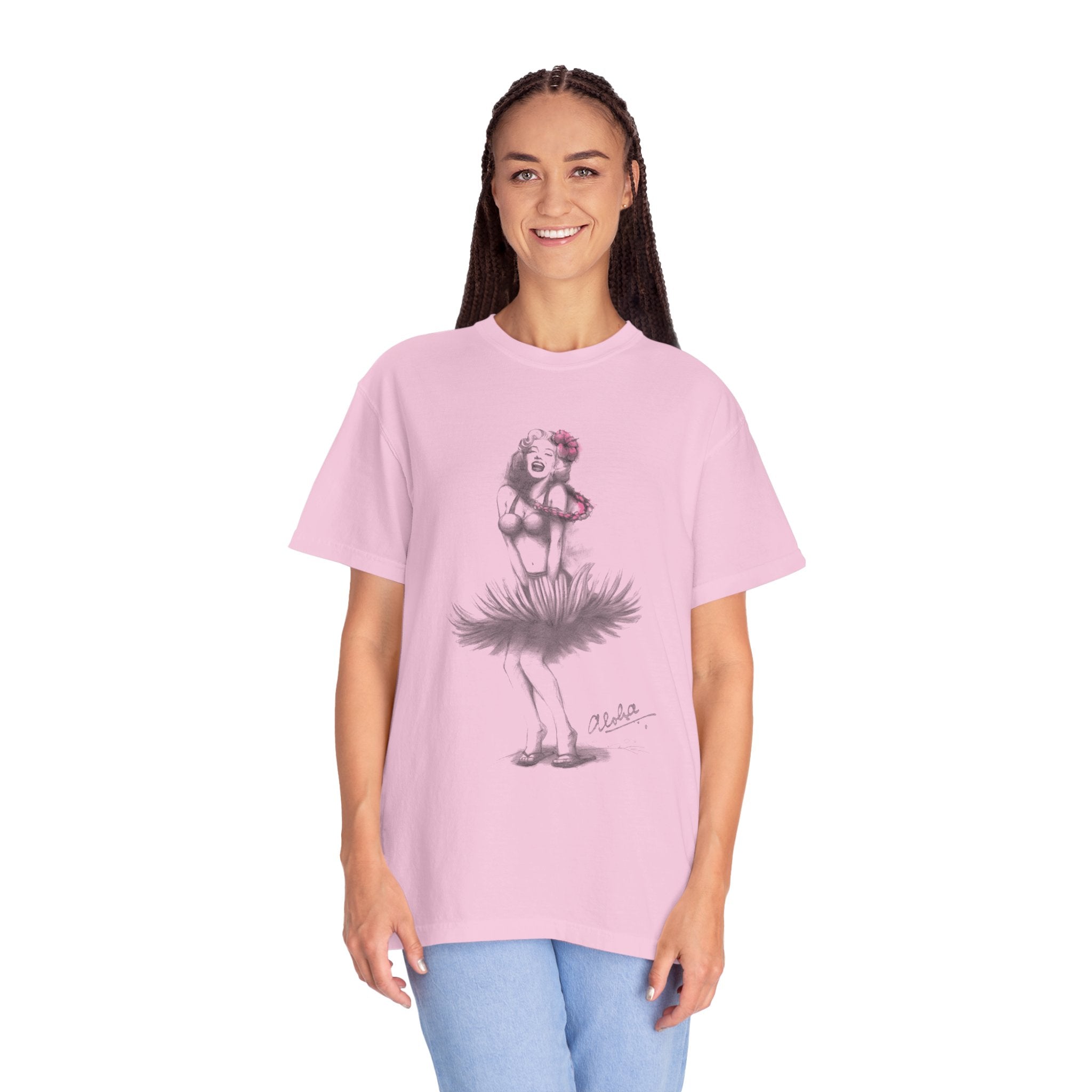 HULA SKIRT Custom Garment Dyed Cotton Tee