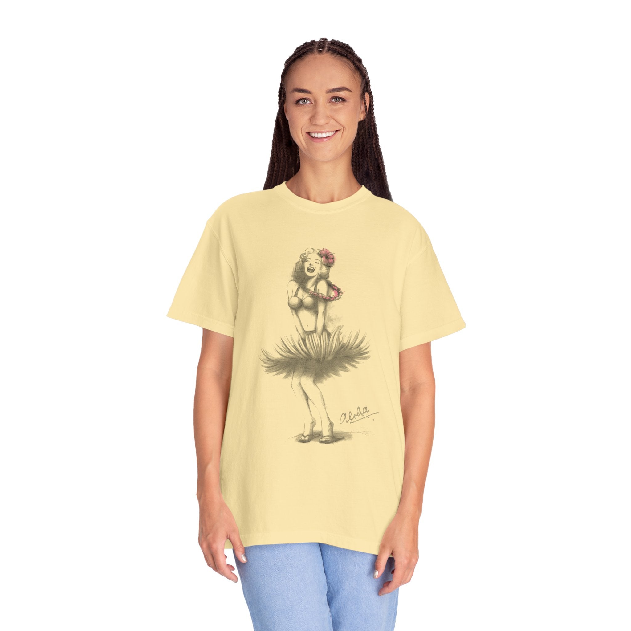 HULA SKIRT Custom Garment Dyed Cotton Tee