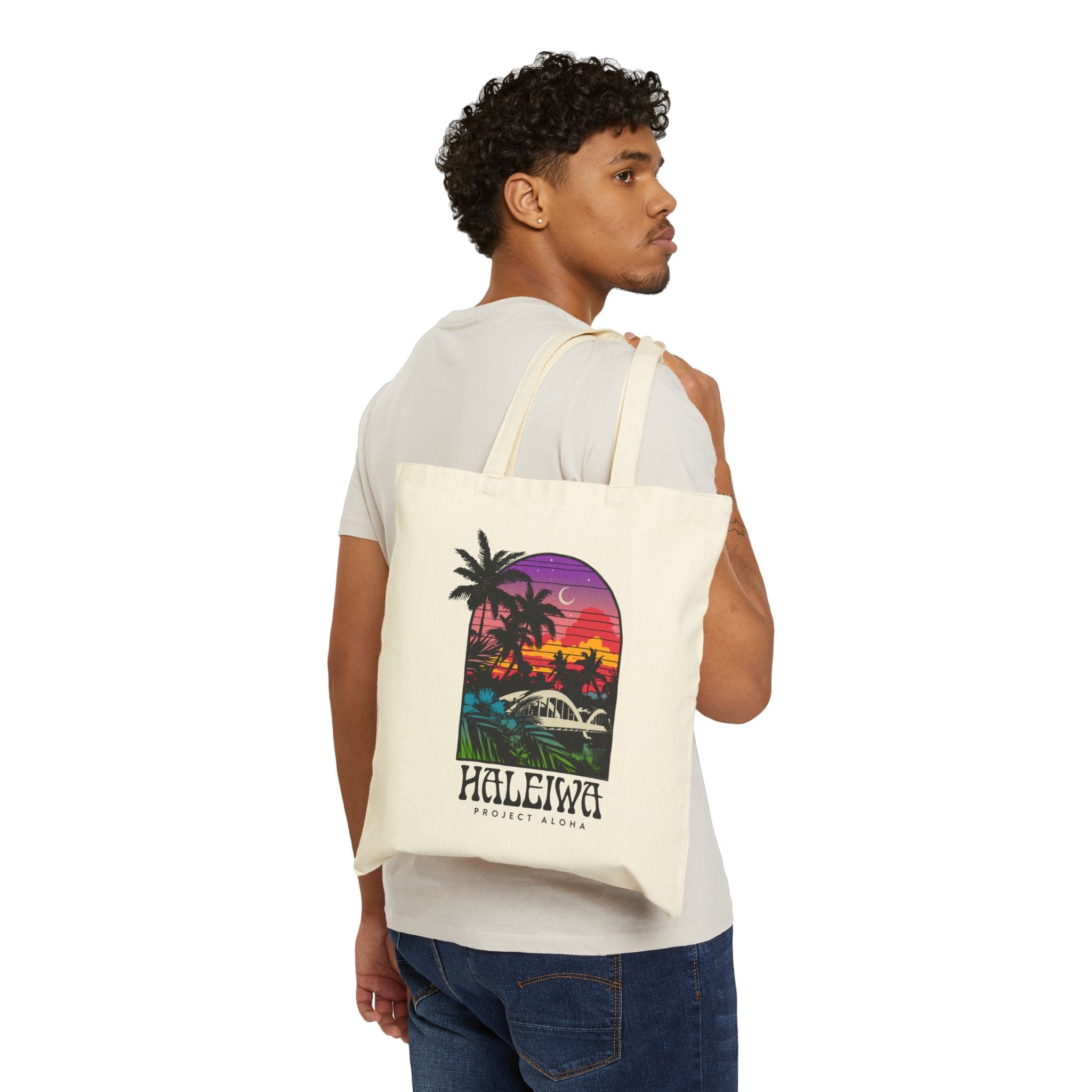 ANAHULU SCENIC Cotton Canvas Tote Bag