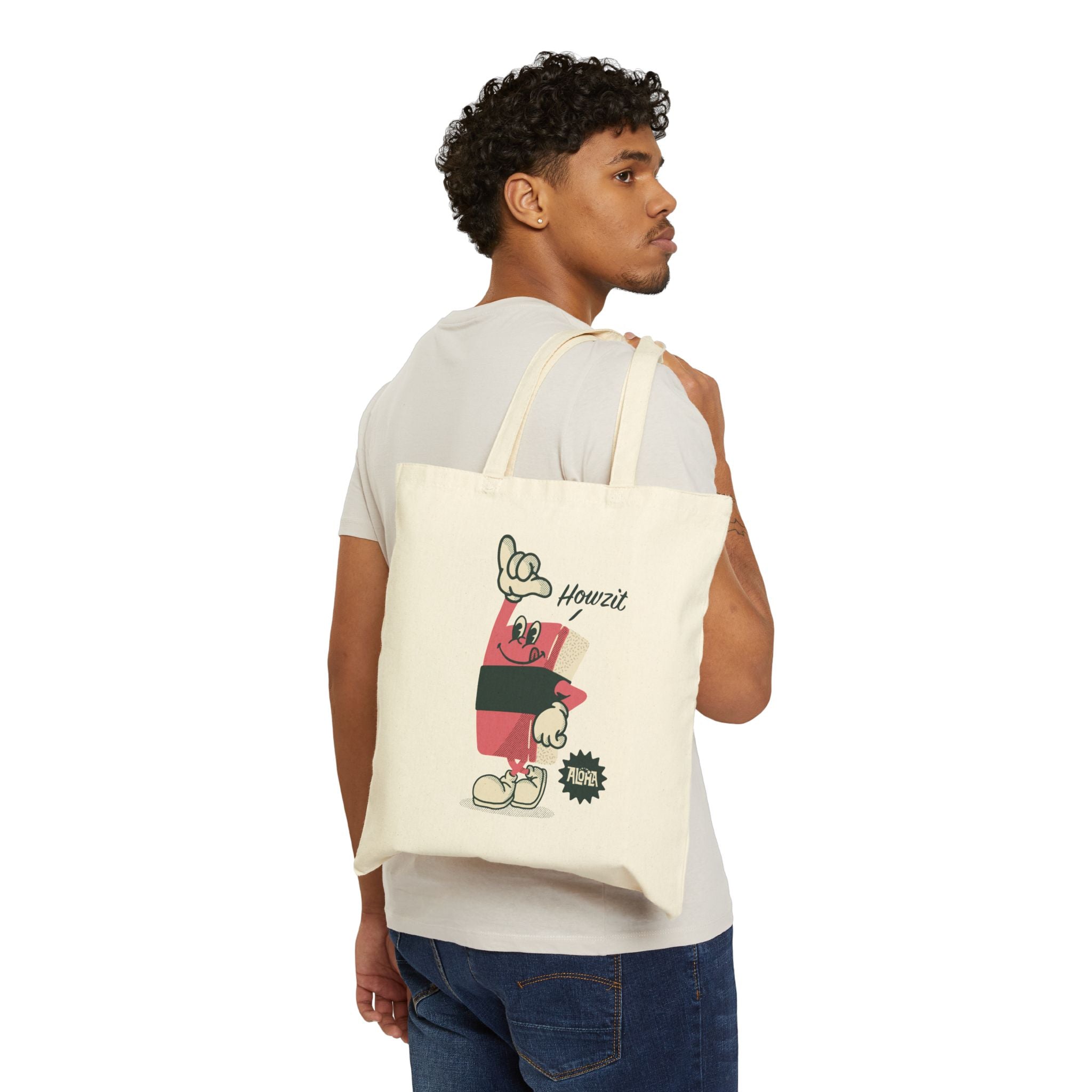 MUSUBI MAN Cotton Canvas Tote Bag