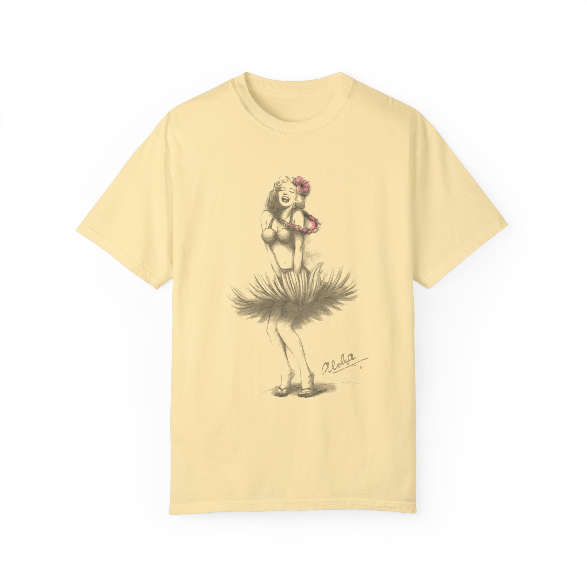 HULA SKIRT Custom Garment Dyed Cotton Tee