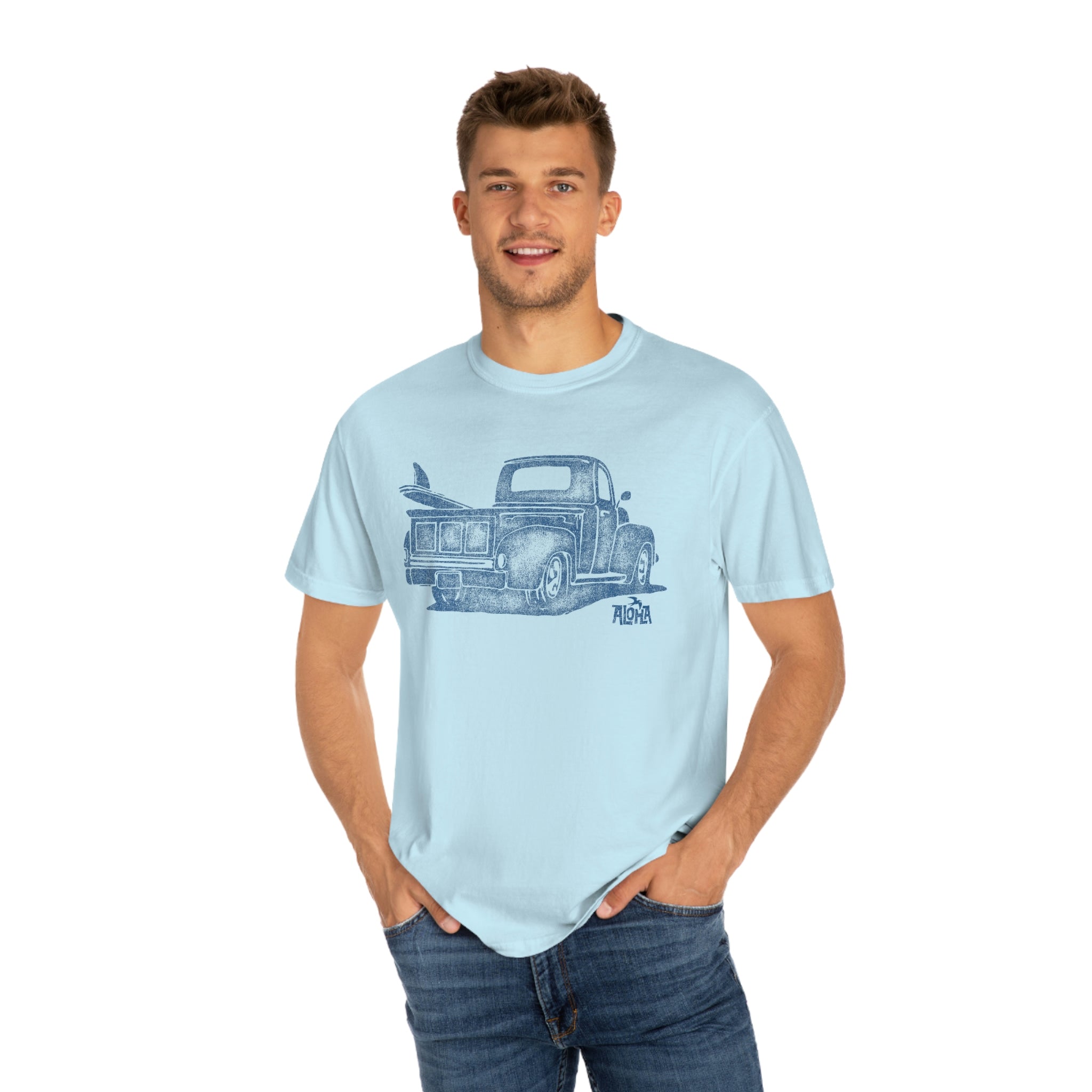 BEACH TRUCK Custom Garment Dyed Cotton Tee